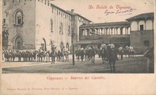 Pavia Vigevano interno del Castello Militari a Cavallo spedita f. piccolo 