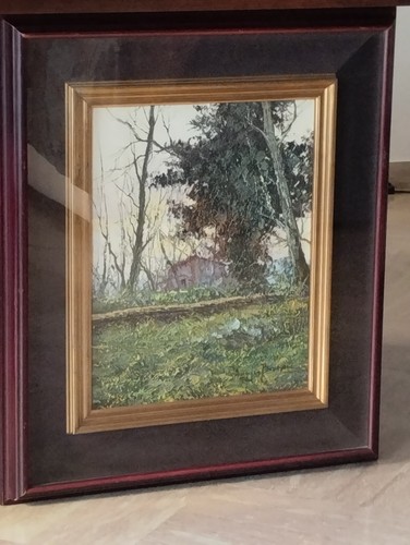 Olio legno in cornice - legno,