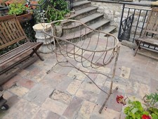 Antica Culla in Ferro Battuto Basculante Primi "900 Con Ruote