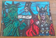 Quadro disegno usa - usa, 250°