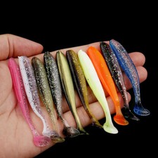 30PCS Esche da Pesca in Plastica Morbida Paddle Coda Ombreggiante Verme Esca da Nuoto Bass Trout