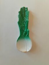 Poggia Mestolo Piattino Cruditè In Ceramica Smaltata Forma Di Finocchio Vintage