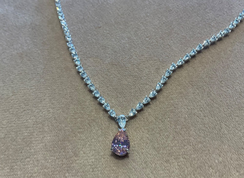 Collana tennis pera diamante