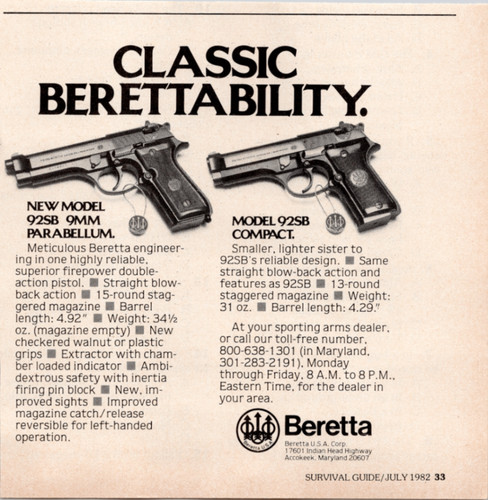 Pubblicità rivista beretta - pubblicità,