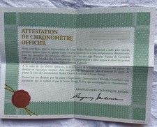 Rolex Certificate Attestation