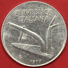 Moneta 10 Lire 1977 "Spighe"