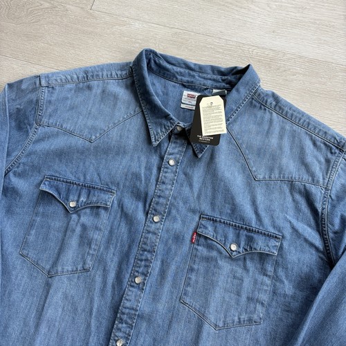 Camicia levi denim uomo blu - camicia,