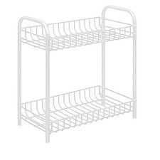 CARRELLO PORTAOGGETTI PORTA OGGETTI 2 RIPIANI BIANCO PER CUCINA BAGNO 36x20x30cm
