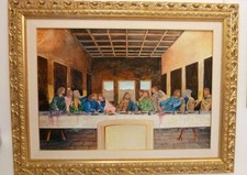 Dipinto Ultima Cena Olio su Tela Quadro 100x70