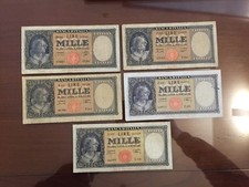 LOTTO 5 BANCONOTE LIRE 1000