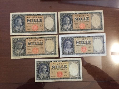 Lotto banconote lire - lire, 1000