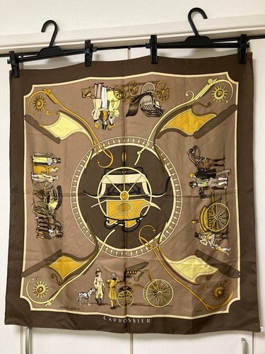 Sciarpa hermes seta marrone - sciarpa,