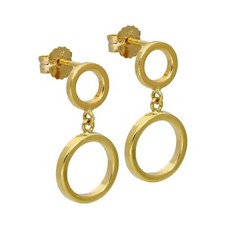 9ct Gold Double Circle Stud
