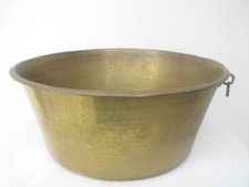 ANTICA PENTOLA OTTONE RECIPIENTE CON ANELLO  CM.41X17