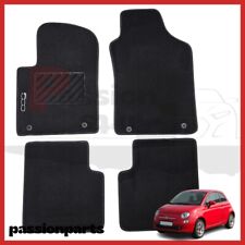 TAPPETI FIAT 500 DAL 2007 IN MOQUETTE CON RICAMO E 4 FISSAGGI TAPPETINI 4 PZ