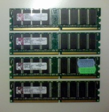 4GB - 1GB x 4 DIMMs KINGSTON DDR KVR400X64C3A/1G PC3200 400MHz CL3 184p 2.6V