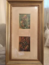 Quadro con 2 quadretti tema fiori,  con Tecnica in rilievo - collezione privata 