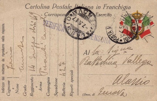 1917 cartolina postale - 1917, in