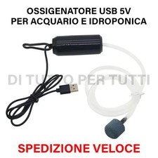OSSIGENATORE per Acquario USB 5V 1W IDROPONICA Pompa Aeratore Pietra Porosa