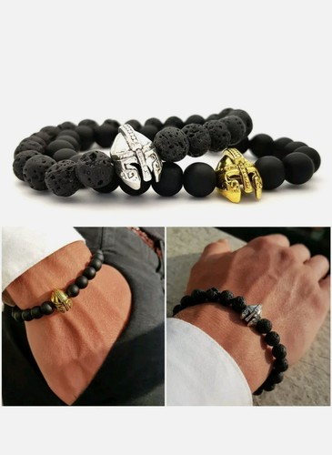 Bracciale pietre lavica dure - bracciale,