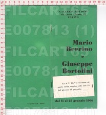 E7813 TORINO 1966 GALLERIA LOCANDINA PITTORE MARIO BERRINO GIUSEPPE BORTOLINI 