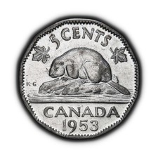 CANADA. 1953, 5 Cents - QEII