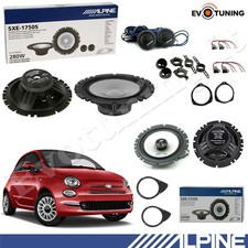 Kit 6 Casse Altoparlanti Alpine Anteriori e Posteriori per Fiat 500 Abarth (595)