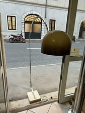 LAMPADA  ARCO REGOLABILE ALLUMINIO METACRILATO TRAVERTINO DESIGN FLOOR LAMP