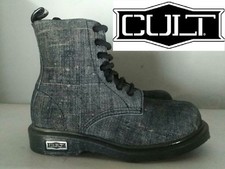 CULT Anfibio Scarpa Stivale Blu Jeans TELA Vintage MADE IN ITALY N°35 o 36 NUOVO