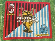 Bandiera calcio MILAN - OLYMPIQUE MARSEILLE Champions League 1993 Finale Foulard