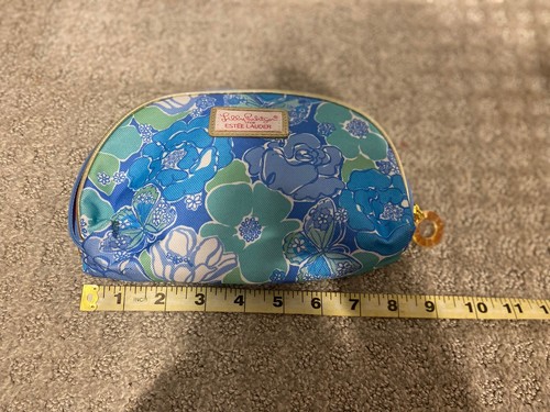 Borsa trucco floreale blu