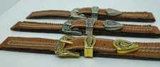 CINTURINO CUOIO VINTAGE MADE IN ITALY WESTERN STYLE mm16 CUCITURE CORDA FIBBIE