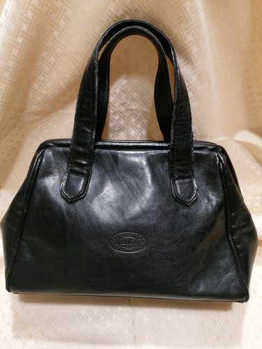 Borsa nera pelle vintage - nera, in