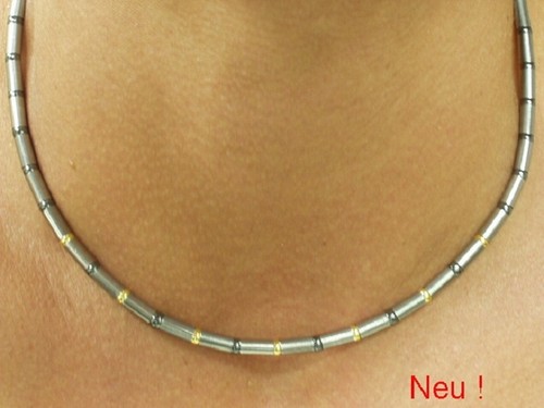 Collana titanio collier oro