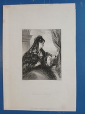 litografia inglese 1836, CONSTANCE RIPLEY / incisione H.T. Ryall