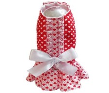 Vestito cane cuori collare