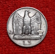 Regno iii 5 lire 1927 - regno,