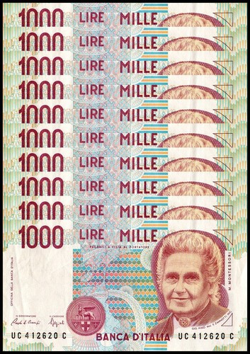 Italy 1000 lire 1990 p - italy, lire,