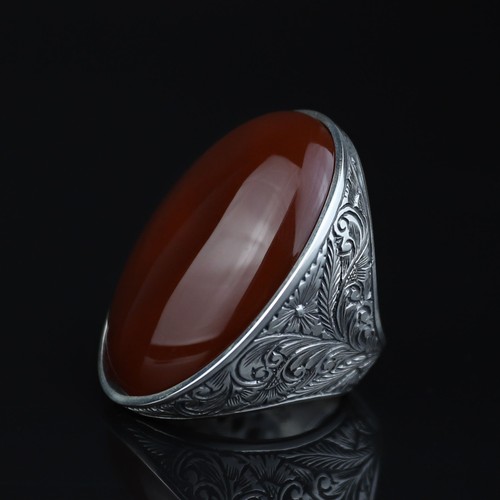 Anello uomo corniola fatto - , a