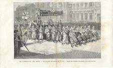 Antique Print CARNIVAL IN NICE