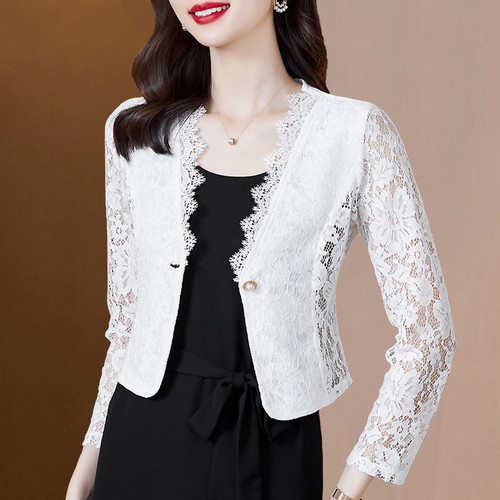 Donna pizzo abito cardigan - pizzo,