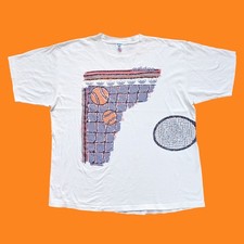 Adidas Tennis Net Balls 90s Vintage T Shirt Size XL White Single stitch