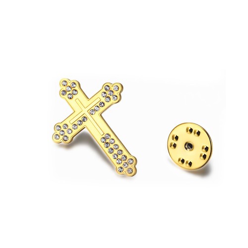 Spilla croce cristallo - in, per