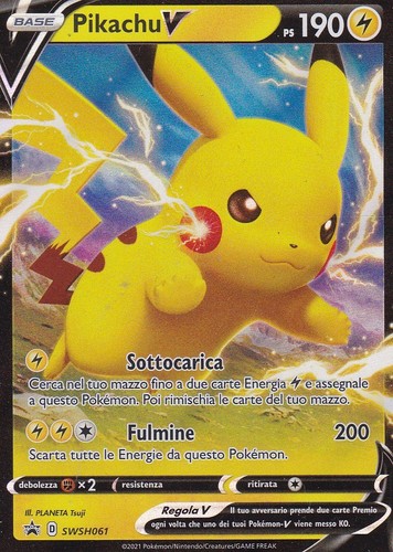Carta pokemon pikachu - pokemon, v