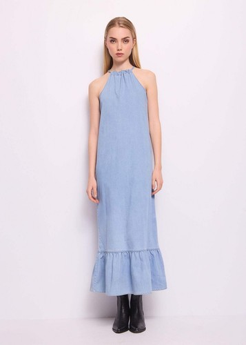 Abito lungo denim cotone - abito,