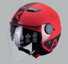 CASCO ROSSO CON DOPPIA VISIERA