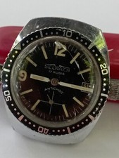Orologio VINTAGE made in Francia STEL DIVER quadrante nero militare misura media 
