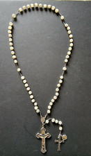Rosario in madreperla crocefisso in argento e crocefisso grande in ottone I° 900
