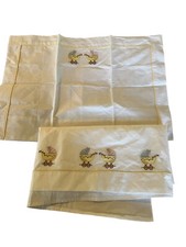 Federa e lenzuolo carrozzina neonato ricamo Anthea Italia fine lino nuovo