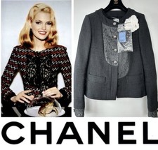 Giacca pizzo tweed nero chanel - tweed,